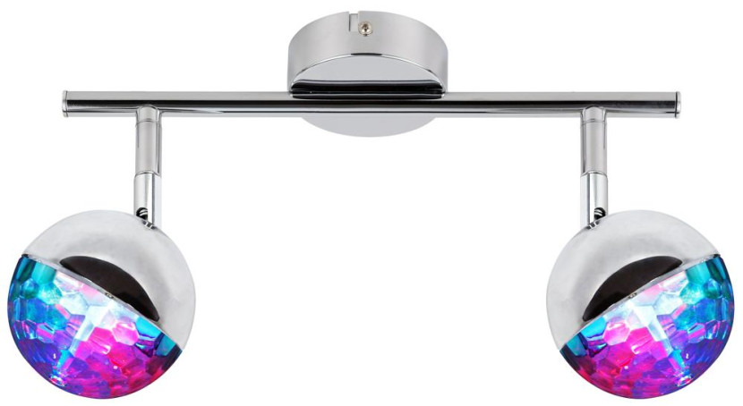 Lampa sufitowa PARTY chromowana wielokolorowy LED 2x6W akryl Candellux 863722