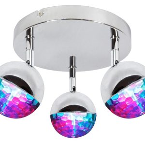 Lampa sufitowa PARTY chromowana wielokolorowy LED 3x3W RGB lm Candellux 863687