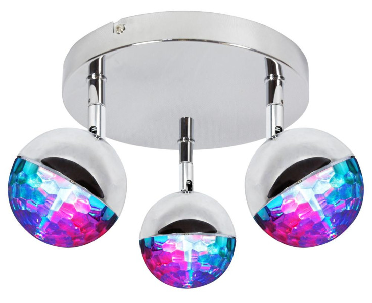 Lampa sufitowa PARTY chromowana wielokolorowy LED 3x3W RGB lm Candellux 863687