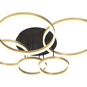 Lampa sufitowa Perpignon LED 5-punktowa ze ściemniaczem złota 112937