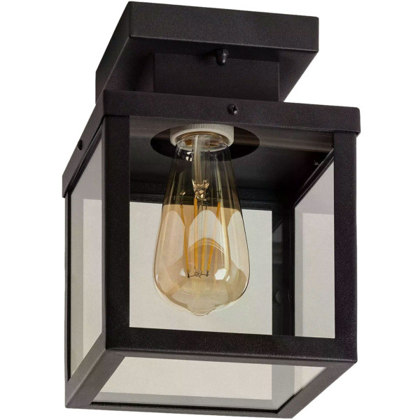Lampa sufitowa Pietro czarno-przezroczysty 1xE27x40W IP44 Abruzzo 931197