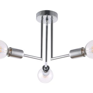 Lampa sufitowa Pipes 3-punktowa stalowa srebrna 190836 Lampa sufitowa Pipes 3-punktowa stalowa srebrna 190836