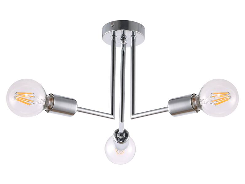Lampa sufitowa Pipes 3-punktowa stalowa srebrna 190836