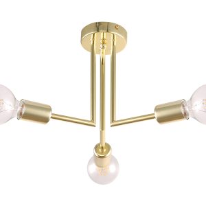 Lampa sufitowa Pipes 3-punktowa stalowa złota 190835 Lampa sufitowa Pipes 3-punktowa stalowa złota 190835