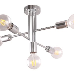 Lampa sufitowa Pipes 5-punktowa stalowa srebrna 190839 Lampa sufitowa Pipes 5-punktowa stalowa srebrna 190839