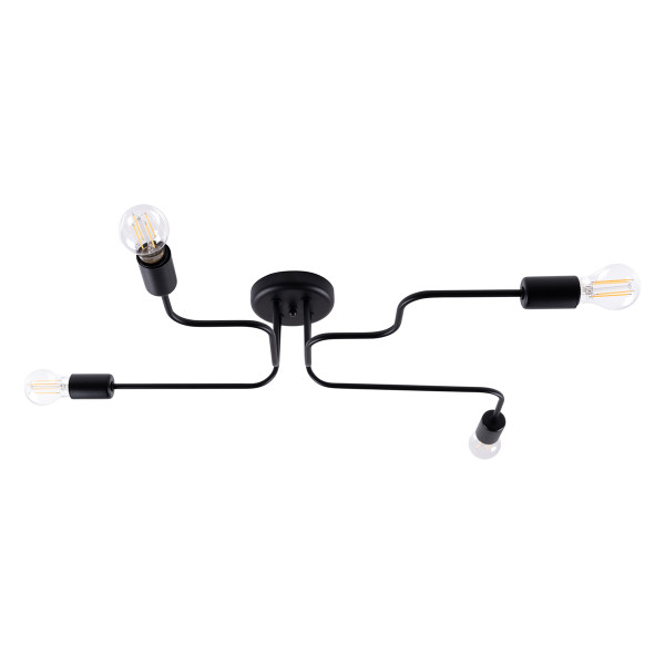 Lampa sufitowa PLANUM czarna 4xE27x15W wym:15,5x78x58cm IP20 Pure Lume 1021134
