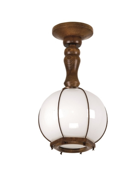 Lampa sufitowa pojedyncza drewniana retro EDYLIT 1xE27 RZEMYK 170/5 1048100