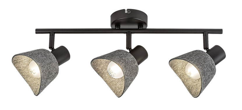 Lampa sufitowa popielato-czarna FARELIA 3xE14x10W wym: 21x45x11 cm Rabalux 863676