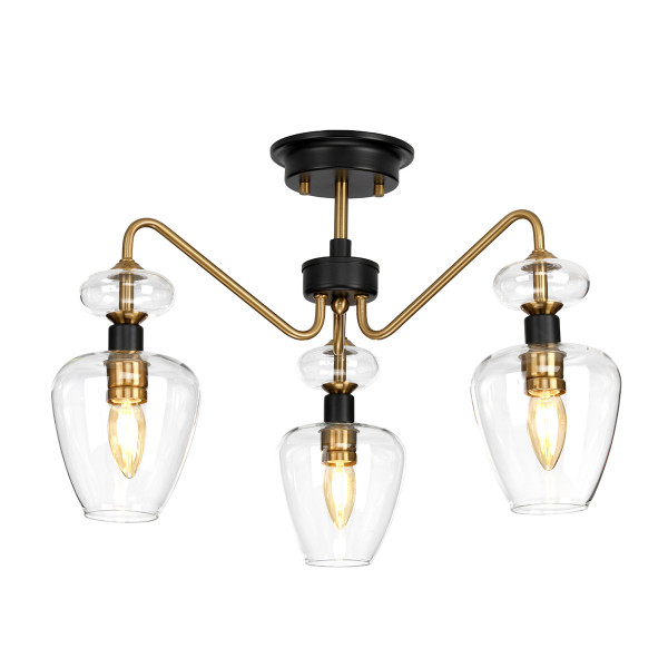 Lampa sufitowa postarzany mosiądz-czerń Armand 3xE14x40W Elstead 859332