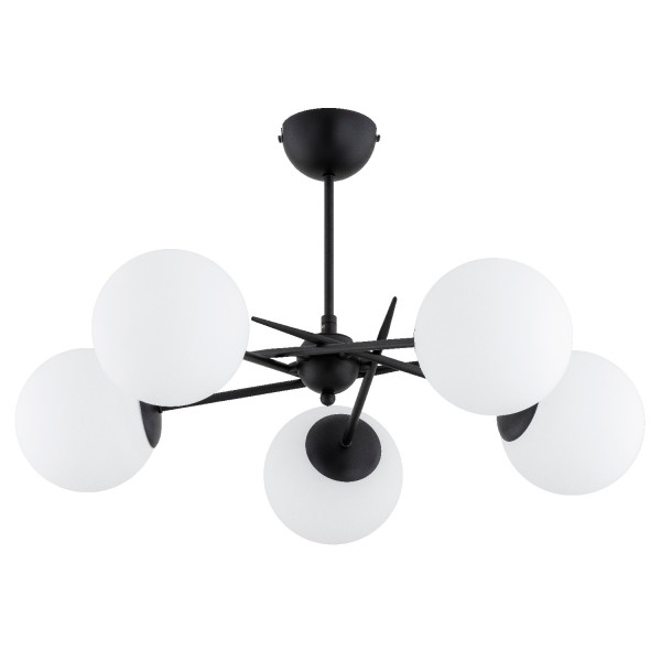 Lampa sufitowa PRIMERY czarno-biała 5xE14x10W IP20 Alfa 942403