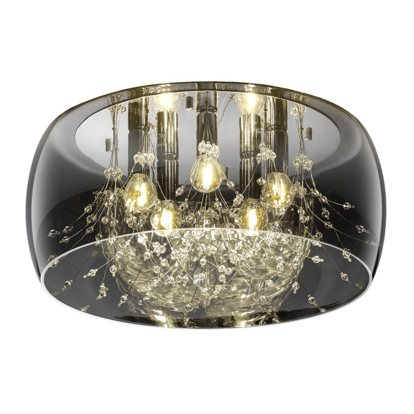Lampa sufitowa przezroczysto-chromowana CRYSTEL 5xE14x28W Trio 860582