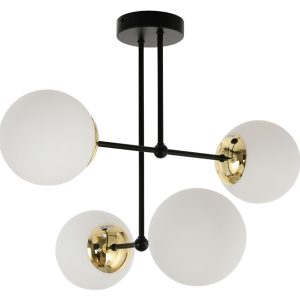 Lampa sufitowa Puli 4-punktowa metalowo-szklana biało-czarna 854812 Lampa sufitowa Puli 4-punktowa metalowo-szklana biało-czarna 854812
