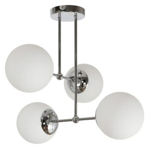 Lampa sufitowa Puli 4-punktowa metalowo-szklana biało-srebrna 854811 Lampa sufitowa Puli 4-punktowa metalowo-szklana biało-srebrna 854811