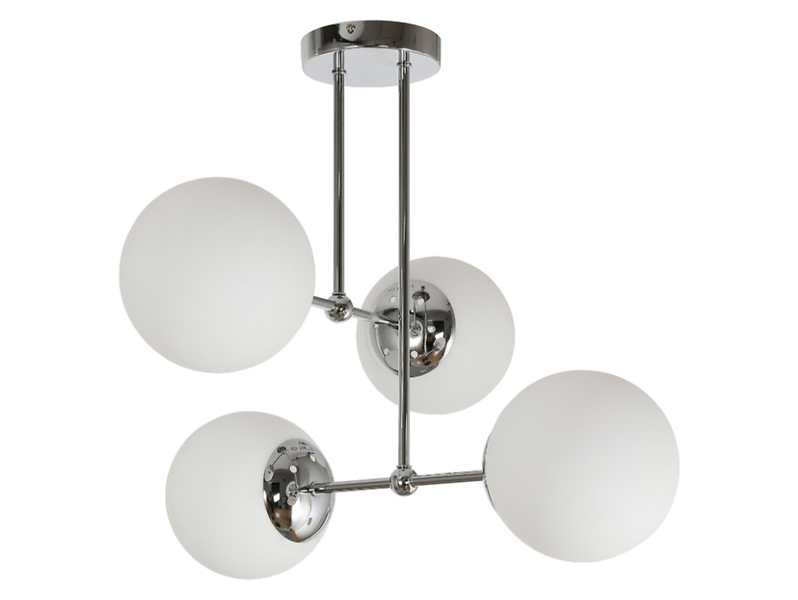 Lampa sufitowa Puli 4-punktowa metalowo-szklana biało-srebrna 854811