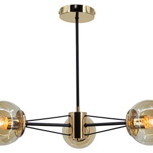 Lampa sufitowa Raul 3-punktowa metalowa złota 1077851 Lampa sufitowa Raul 3-punktowa metalowa złota 1077851