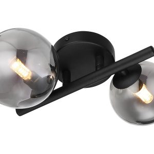 Lampa sufitowa Riha LED 2-punktowa metalowo-szklana dymna 131032 Lampa sufitowa Riha LED 2-punktowa metalowo-szklana dymna 131032