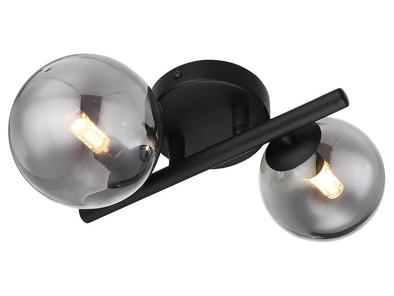 Lampa sufitowa Riha LED 2-punktowa metalowo-szklana dymna 131032