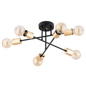 Lampa sufitowa ROSA czarno-złota 6xE27x15W IP20 Alfa 942481 Lampa sufitowa ROSA czarno-złota 6xE27x15W IP20 Alfa 942481