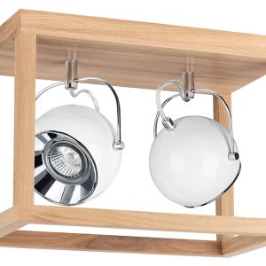 Lampa sufitowa Roy 2-punktowa drewniana beżowo-biała 34008 Lampa sufitowa Roy 2-punktowa drewniana beżowo-biała 34008
