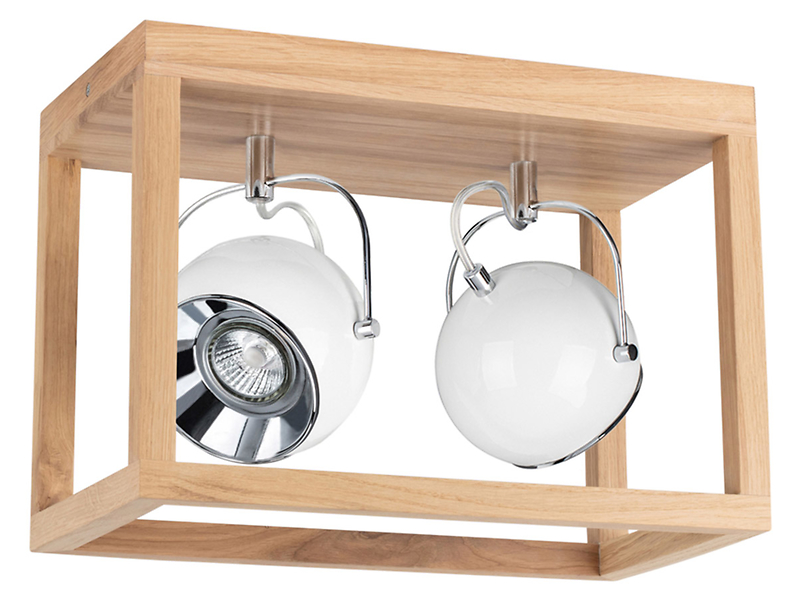 Lampa sufitowa Roy 2-punktowa drewniana beżowo-biała 34008