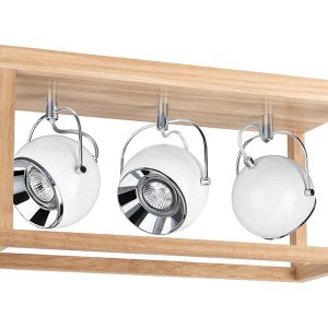 Lampa sufitowa Roy 3-punktowa brązowo-biała 34009 Lampa sufitowa Roy 3-punktowa brązowo-biała 34009