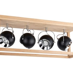 Lampa sufitowa Roy 4-punktowa 68 cm drewniana brązowo-czarna 34006 Lampa sufitowa Roy 4-punktowa 68 cm drewniana brązowo-czarna 34006