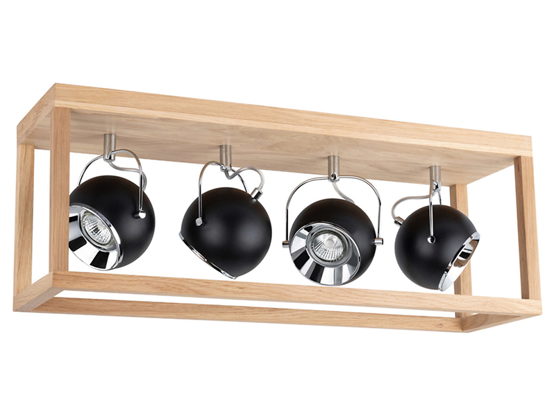 Lampa sufitowa Roy 4-punktowa 68 cm drewniana brązowo-czarna 34006