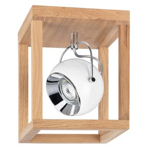 Lampa sufitowa Roy spot drewniany brązowo-biały 34007 Lampa sufitowa Roy spot drewniany brązowo-biały 34007
