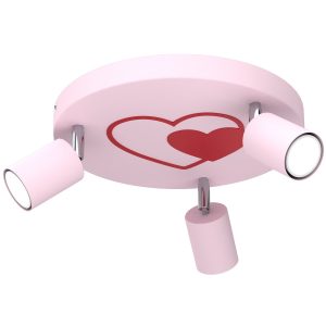 Lampa sufitowa różowo-czerwona Fun 3xGU10x8W wym: 10,5x30x30 cm Luminex 863568 Lampa sufitowa różowo-czerwona Fun 3xGU10x8W wym: 10,5x30x30 cm Luminex 863568