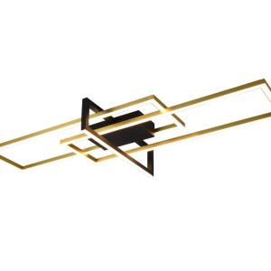 Lampa sufitowa SALINAS złoto-czarna LED 3x34W Ciepła biel 3900lm Trio 820476 Lampa sufitowa SALINAS złoto-czarna LED 3x34W Ciepła biel 3900lm Trio 820476
