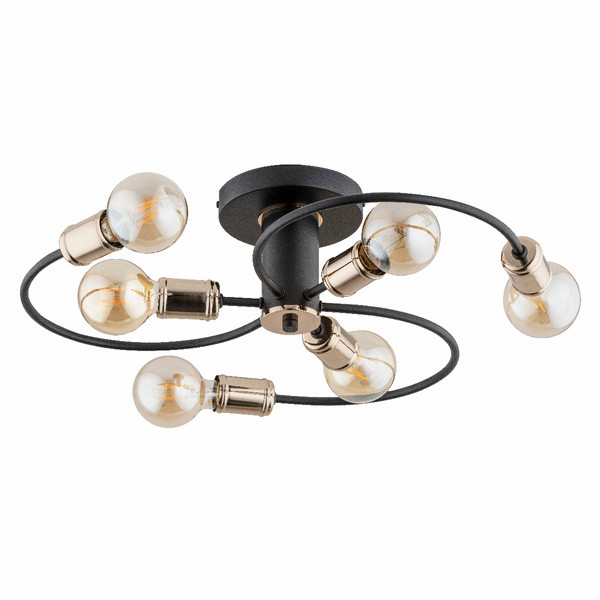 Lampa sufitowa SAMBA czarna-stare złoto 6xE27x15W wym:16x51x51cm IP20 Alfa 1021170