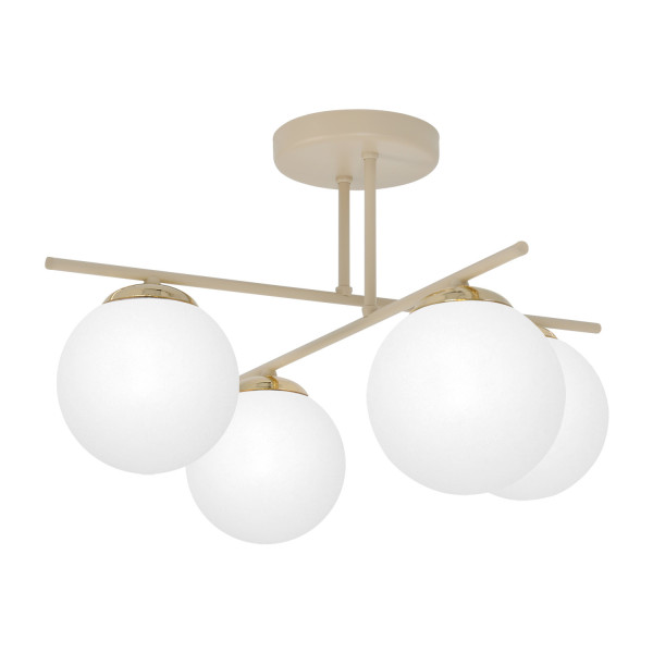 Lampa sufitowa SAVIA mleczne szklane kule beżowa 4xE14x10W IP20 Kaja 942619