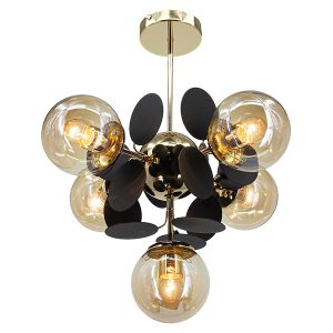 Lampa sufitowa Scarlet 5-punktowa metalowa czarna 1077853 Lampa sufitowa Scarlet 5-punktowa metalowa czarna 1077853