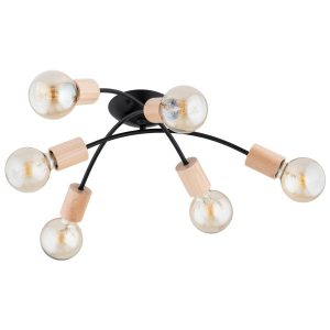 Lampa sufitowa SEDNA czarna-jasne drewno 6xE27x15W IP20 Alfa 942525 Lampa sufitowa SEDNA czarna-jasne drewno 6xE27x15W IP20 Alfa 942525