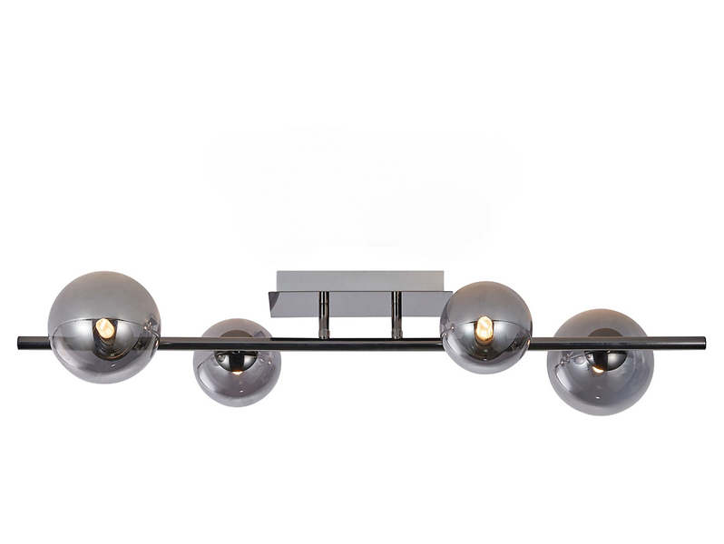 Lampa sufitowa Sevilla 4-punktowa szklana czarny chrom 595254