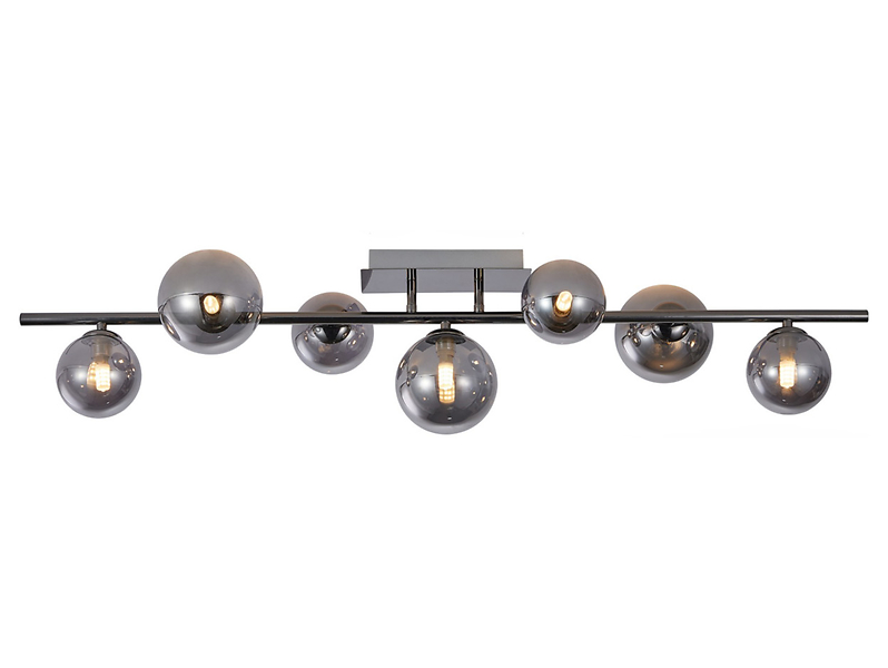 Lampa sufitowa Sevilla 7-punltowa szklana czarny chrom 595506