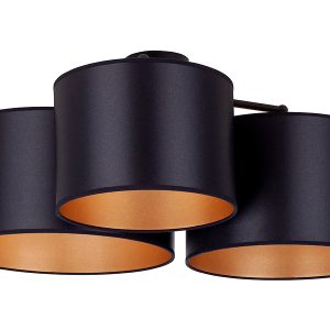 Lampa sufitowa Shiny 3-punktowa tkaninowa czarno-złota 333721 Lampa sufitowa Shiny 3-punktowa tkaninowa czarno-złota 333721
