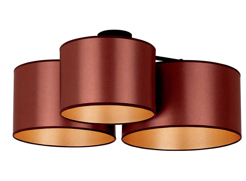 Lampa sufitowa Shiny 3-punktowa tkaninowa miedzaina 333722