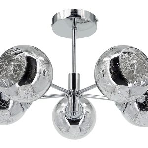 Lampa sufitowa Sophia 5-punktowa metalowa srebrna 55349