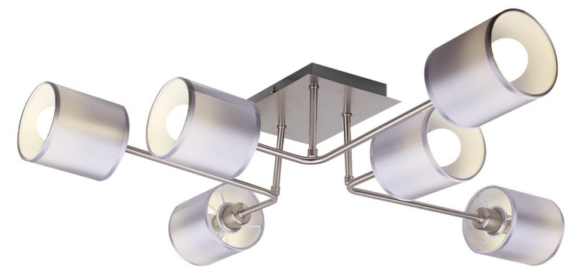 Lampa sufitowa srebrna SAX 6xE14x40W wym: 18x80x74 cm Candellux 924326