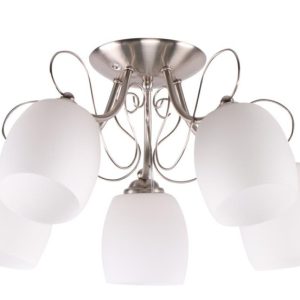 Lampa sufitowa srebrno-biała AMBA 5xE27x40W wym: 28x56x56 cm Candellux 924503