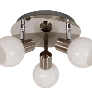 Lampa sufitowa srebrno-biała AVILA 3xE14x40W wym: 16x36x36 cm Candellux 866313 Lampa sufitowa srebrno-biała AVILA 3xE14x40W wym: 16x36x36 cm Candellux 866313