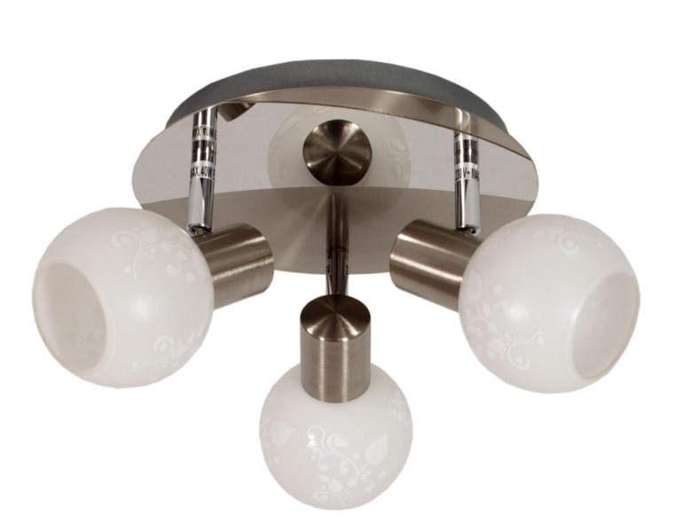 Lampa sufitowa srebrno-biała AVILA 3xE14x40W wym: 16x36x36 cm Candellux 866313