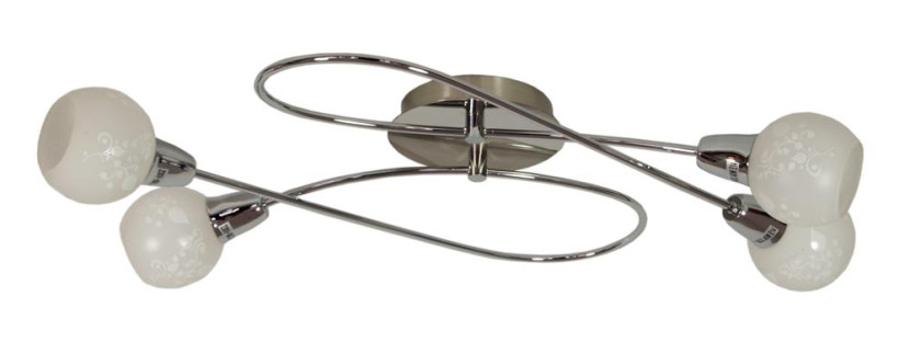 Lampa sufitowa srebrno-biała AVILA 4xE14x40W wym: 14x62x42 cm Candellux 866312