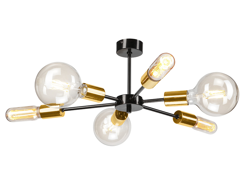 Lampa sufitowa Starla 6-punktowa stalowa złota 54576