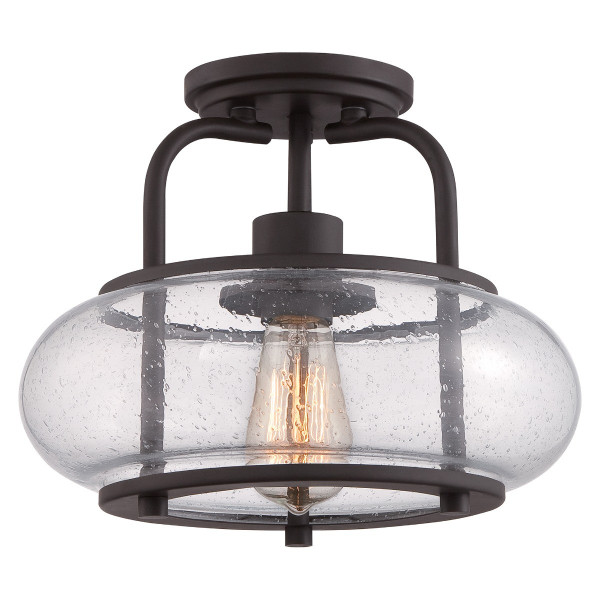 Lampa sufitowa stary brąz Trilogy 1xE27x60W wym: 24,8x30,5x30,5 cm Quoizel 818129