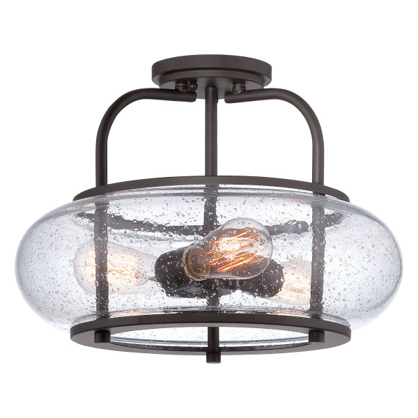 Lampa sufitowa stary brąz Trilogy 3xE27x60W wym: 30,2x40,6x40,6 cm Quoizel 818114