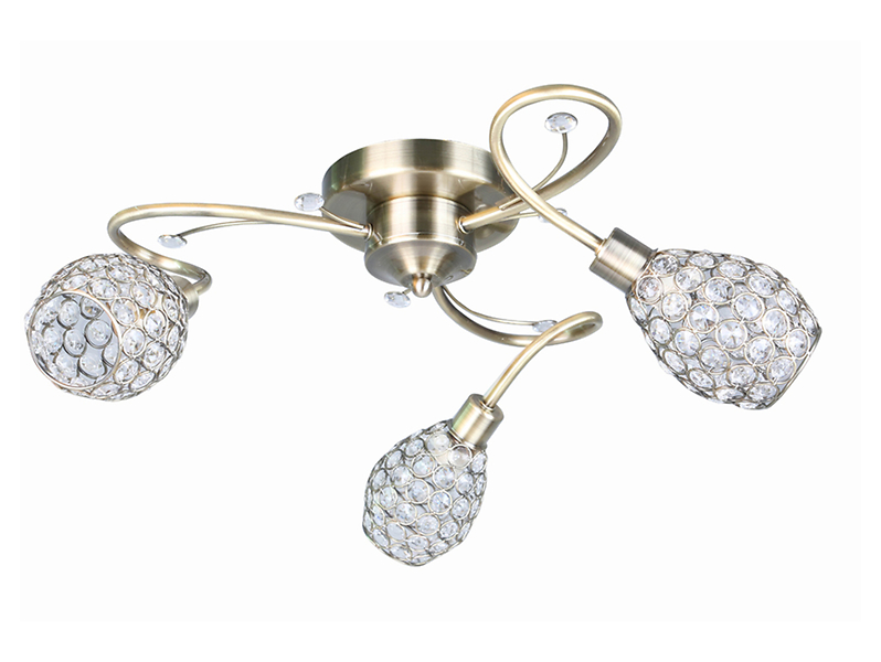 Lampa sufitowa Stella 3-punktowa stalowa złota 190826