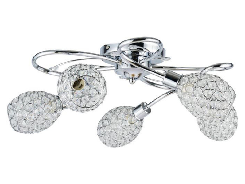 Lampa sufitowa Stella 5-punktowa stalowa srebrna 190827