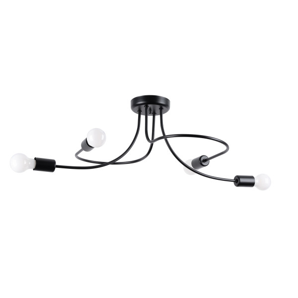 Lampa sufitowa STRATO czarna 4xE27x15W wym:32x75x47cm IP20 Pure Lume 1021185
